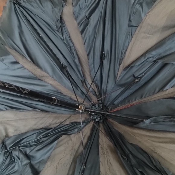 #14 COPY TRUE VICTORIAN EBONIZED CROOK NECK SILK & LACE PARASOL - Picture 8 of 10